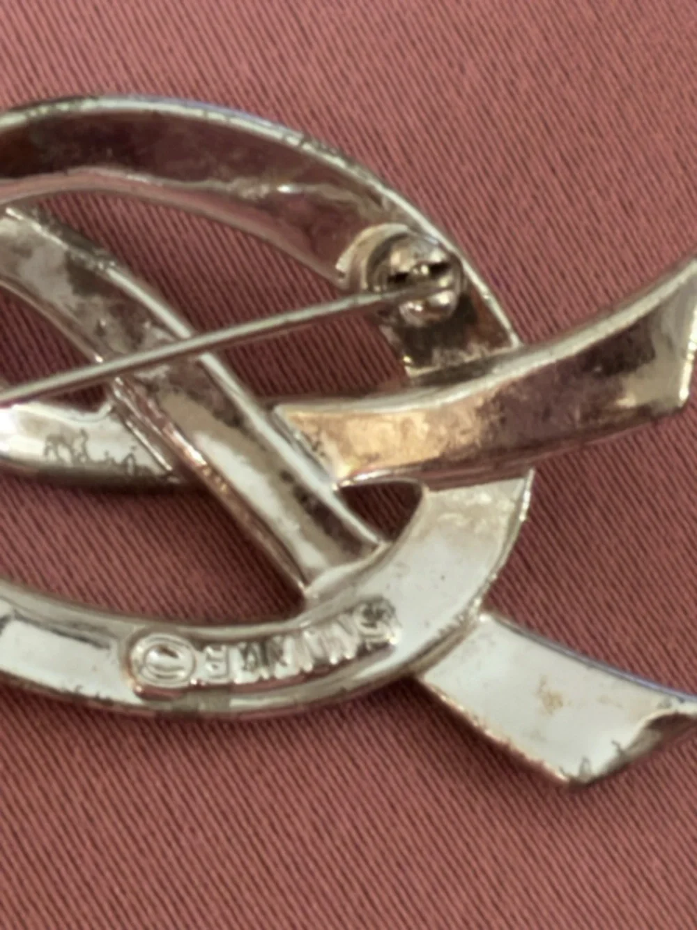 Vintage estate sale 1960 s Knotted Ribbon Brooch -Crown Trifari